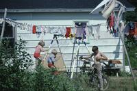 Laundry, swings, and bicycle
