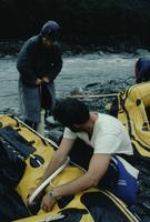 Rafting trip - inflating rafts