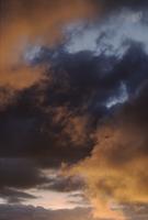 Sunset, dramatic clouds
