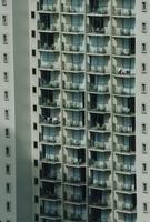 Laundry on the balconies of highrise apartment building