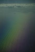 Rainbow light over the Pacific