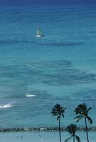 Honolulu and Waikiki beach from hotel window