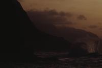 Waves at sunset, Na Pali coast