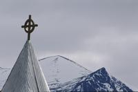 Church with mountain peaks