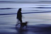 Beachcomber and dog