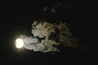 Moon and mythical cloud shapes