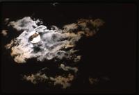 Full moon and clouds, night sky