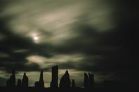 Callanish - stone silhouettes against moonlight sky