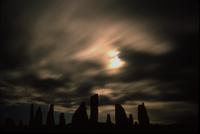 Callanish - stone silhouettes against moonlight sky