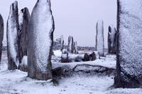 Callanish stones during snow storm
