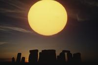 Stonehenge - setting sun with long lens 