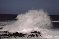 Waves crashing on beach at Easter Island