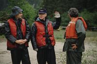 Three men in lifejackets at Khutzeymateen Provincial Park