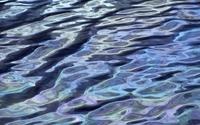 Satin bedspread - oil slick in harbour 