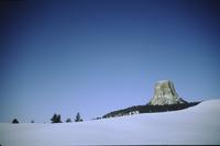 Devil's Tower and snow