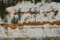 Red strata and snow, Devil's Tower