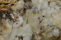 Close-ups of quartz crystals at mine