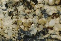 Close-ups of quartz crystals at mine