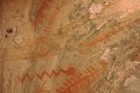 Red ochre pictographs, private cave