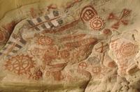 Red ochre pictographs, Painted Cave