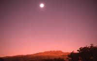 Mount Kenya and moon at sunrise
