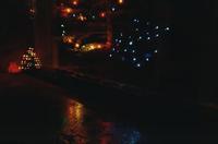 Christmas lights on pool