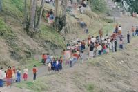 Procession up hill