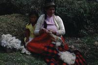 Washing seeds, carding wool, at stream 
