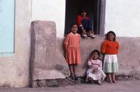 Children In Town Square Of Rural Ecuador